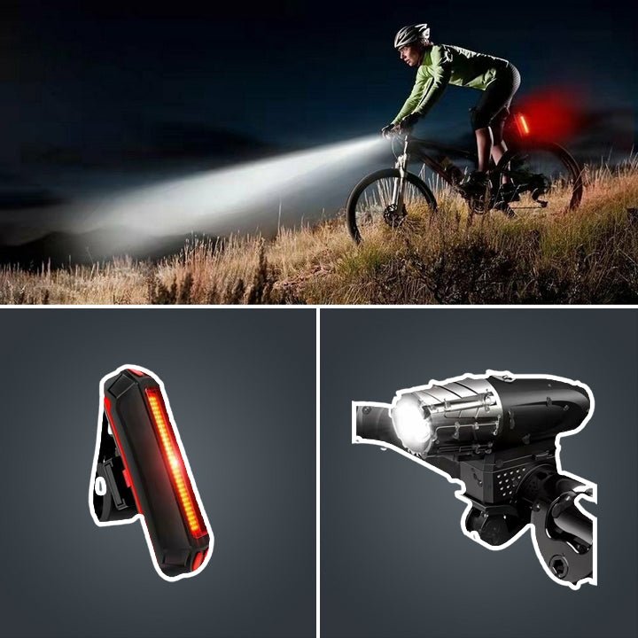 thumbnail interactive-video image 1 of 700 Lumen USB Rechargeable LED Bicycle Headlight & Taillight Set – 1200mAh Front / 180mAh Rear, Hi-Lo Beam, Water Resistant, Adult 1 of 4