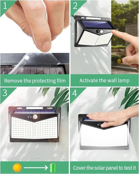 Lámpara Solar 100 Luces LED Exteriores: Iluminación Inteligente para tu Hogar